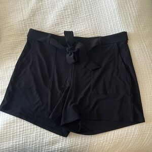 WHBM Black pull on belted shorts